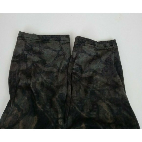 Trilllogy by Morning Sun Green Beaded Floral Leopard Design Shirt Size XL - Picture 4 of 6